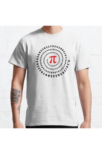 ZOKAWEAR Tricou imprimat irațional cu model unisex Pi,?, spirală, știință, matematică, matematică