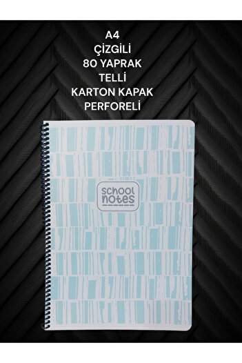 SEYFİKİRTASİYE STRIPED A4 80 LEAVES WIRE NOTEBOOK CARDON COVER WITH PERFORATION