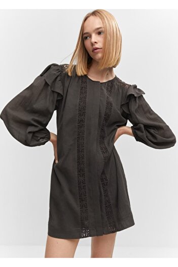 MANGO Woman Lace Detailed Short Dress