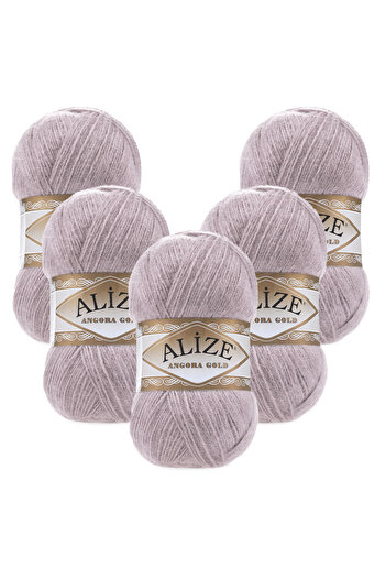 Alize Angora Gold 5-Piece 163 Pale Lilac Hand Knitting Yarn