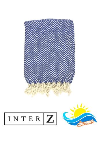 INTER Z 100% бавовняний пляжний рушник, Xxl 100x180см, Мармарис, темно-синій