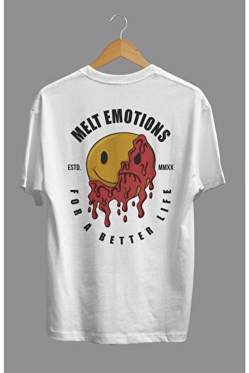 ZOKAWEAR Loose Mold Melt Emotions Melted Feelings Design Πίσω και εμπρός εμπριμέ μπλουζάκι