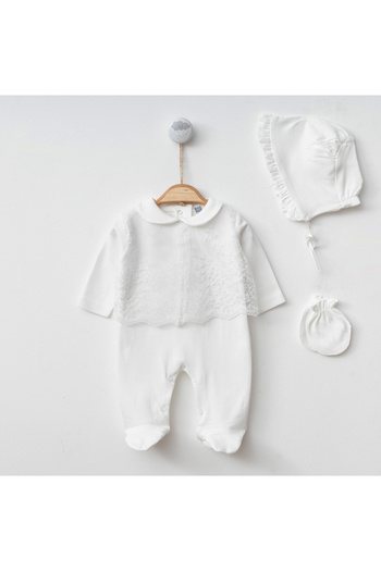 Minimus Baby Girl Newborn Cotton Hospital Outlet Daisy Tulle Jumpsuit Hat Gloves Mevlüt And Special Day Set
