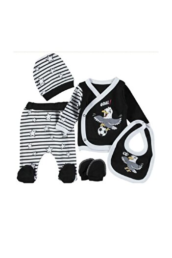 GÜLÜCÜK Fan 5 Piece Hospital Discharge Set Newborn 5-Piece Bodysuit Set