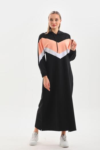 WestBound Puppy Mouth V Pattern Color Blocked Hijab Daily Long Sports Dress