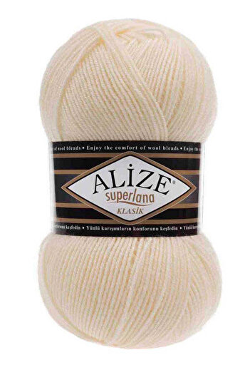 platin hediyelik Alize (5 Pieces) Superlana Classic 01 Cream Hand Knitted Threads Vest Cardigan Floss Scarf Sweater Thread Classic