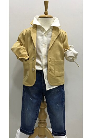 Çikoby ERKEK BEBEK CAMEL CEPLİ ÖRME CEKET
