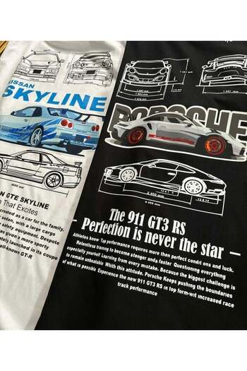 Touz Moda Nissan&posche Printed T-shirt (Send Single Please Choose Color)