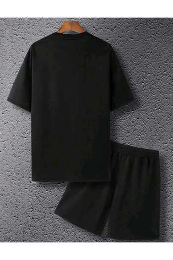 WOODROFFE Ανδρικό Σετ μπλουζάκι με στάμπα Paris Street Style Oversize Loose