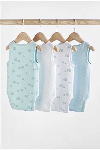 Next Baby 4-Piece Sleeveless Snap-On Baby Undershirt
