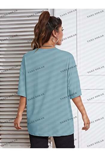 Adrift Μπλουζάκι BAY Unisex με φλοράλ στάμπα εκτός ώμου - KOD-1333