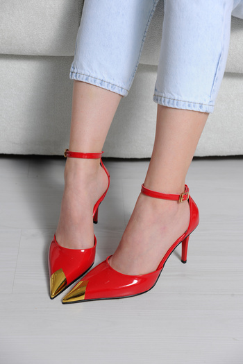 Sibel Durmaz Vanessa Red Pointed Toe Stiletto Sandals