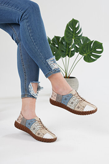 MİRA TERLİK ORTOPEDİK TERLİK VE AYAKKABI Mira Orthopedic Women's Leather Ballerina Shoes Soft and Flexible Sole
