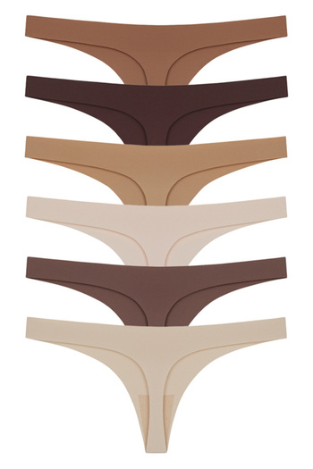 Cottonhill Laser Cut Women's Thong Panties 6 Pack