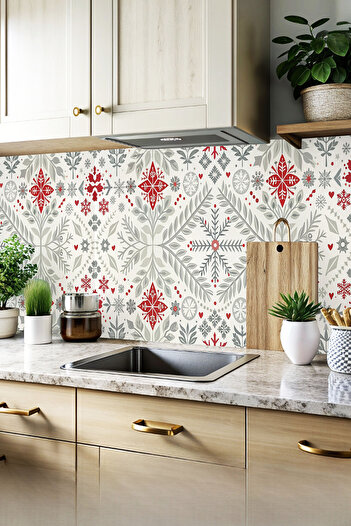 DECORIO HOME Mutfak Tezgah Arası Kaplama - Yapışkanlı Folyo - Duvar - Fayans - Banyo - Çok Amaçlı Kaplama Folyosu