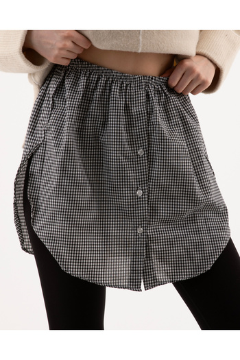 mirach Saviour Shirt and Skirt Set - Open Sides, Checkered Gingham Plaid Design