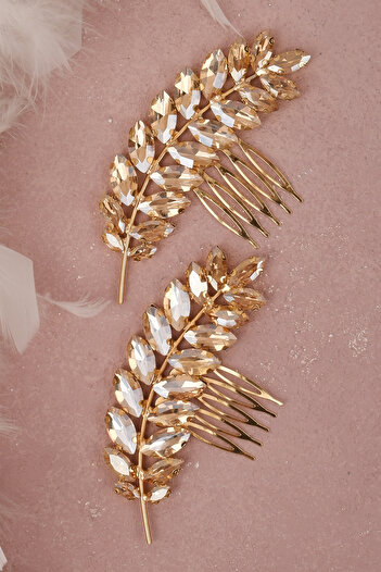 Hayalperest boncuk Virgo Model Elegant Bridal Wedding Hair Accessory Bridal wedding and Henna Hair Accessory Gold