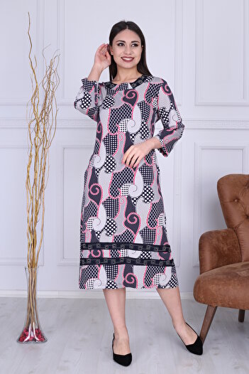Wild Love Printed Stone Embroidered 100% Cotton Women's Dress