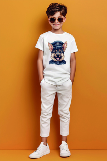 ADABEBEK Police Puppy Printed Boys' T-Shirt