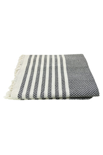 MELONIE Knitted Patterned Fringed Single Duvet Cover 170x220 Cm
