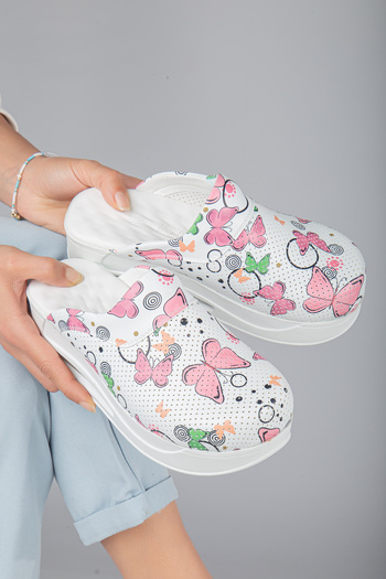 Dr. Mitra Airmax Sole Orthopedic Doctor Nurse Hospital Cook Slippers Butterfly Patterned Unisex
