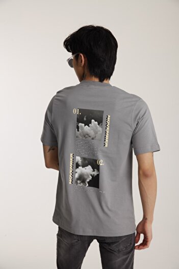 The Champ Clothing Ανδρικό μπλουζάκι από βαμβακερό στάμπα με 2 κλωστές Oversize Crew Neck