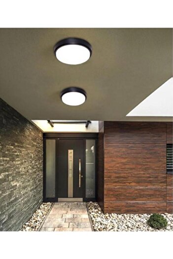 SeKaTech Horoz Artos 20W Yuvarlak Siyah Led Nem Su Geçirmez Banyo Bahçe Modern Tavan Lambası Beyaz Işık 6500K