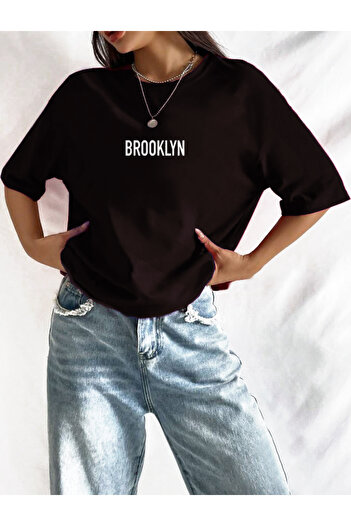 Medinenur Μπλουζάκι με στάμπα Brooklyn Unisex Crew Neck