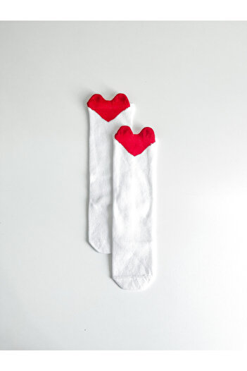 COOLMINIES Baby Girl Kids Red Heart Detailed Socks