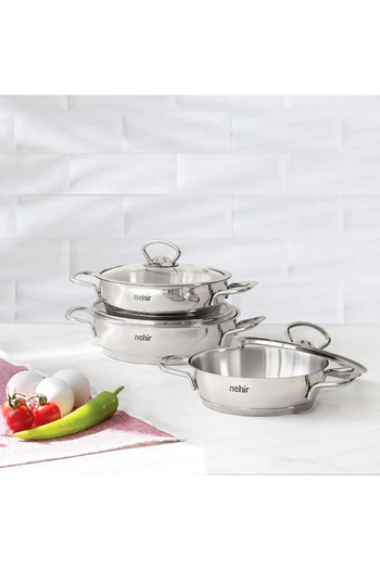 Nehir SILVER ÇELİK 6 PARÇA SAHAN SETİ