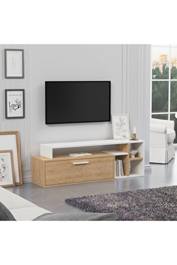 lagomood KARAMEL TV Ünitesi Beyaz Meşe