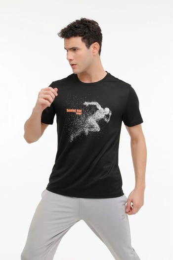 Kinetix Original Men's Black Round Neck Short Sleeve T-Shirt