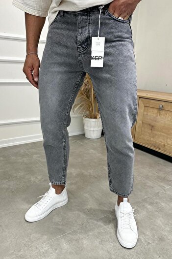 MADZEYMODA Boyfriend pánské šedé džínové džíny