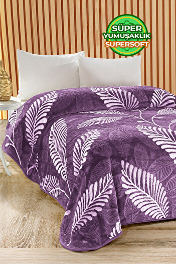 Evlen Home Collection 4 Kg Blanket Supersoft Embos Thick Soft Plush Double Soft 220x240 Cm Eminella Lilac