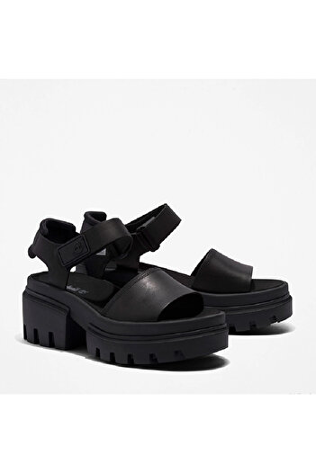 Timberland Women's Everleigh Double Strap Black Sandals