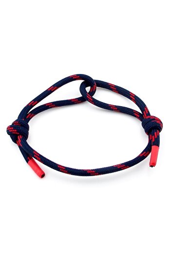 Solfera Navy Blue Red Paracord Adjustable Lacing Men's Bracelet M050E