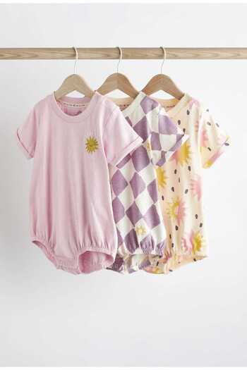 Next Baby 100% Cotton Sun Patterned 3 Piece Romper Set