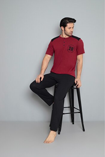 Farya Home Dreamy Cotton Short Sleeve Buttoned Collar Men's Pajama Set