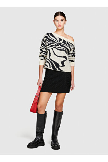 Sisley Black High Waist Women's Mini Skirt - 17L3M0008