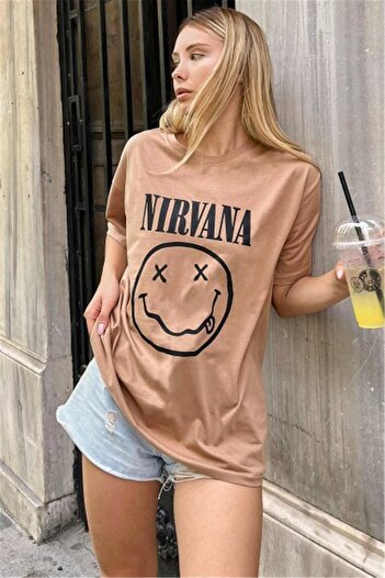 Swist Γυναικείο μπλουζάκι με στάμπα Mink New Nirvana
