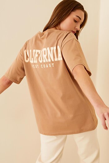 Swist Γυναικείο μπλουζάκι Mink Clfrnia Back Printed Oversize