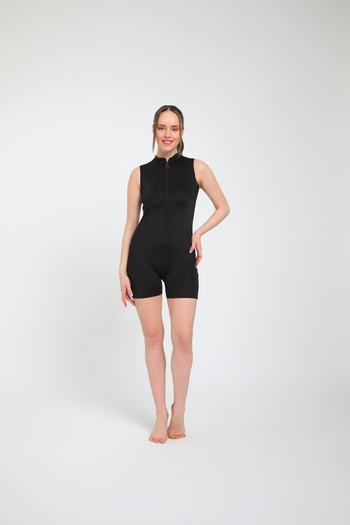 My-o Women's Swimsuit Half Zip Professional Jumpsuit Swimsuit Water Repellent Surfing Pool Swimsuit-Sleeveless