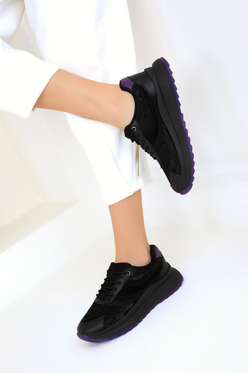 SOHO Black-Purple Women's Sneaker 19006