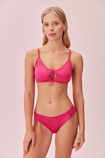 SUWEN Lace-up Bralet Bikini Top