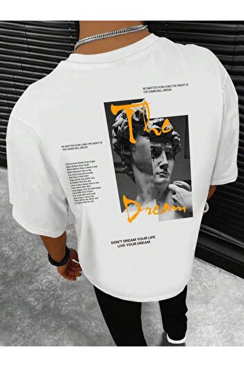 AFROGİYİM Unisex The Dream Your Life Front Back Printed Oversize T-shirt