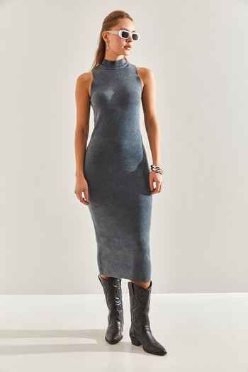 Bianco Lucci Πλεκτό Γυναικείο Φόρεμα - Washed, Μοντέλο 20246051