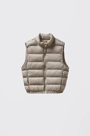 TİJK Boy's Brand Puffer Vest with Elastic Waistband