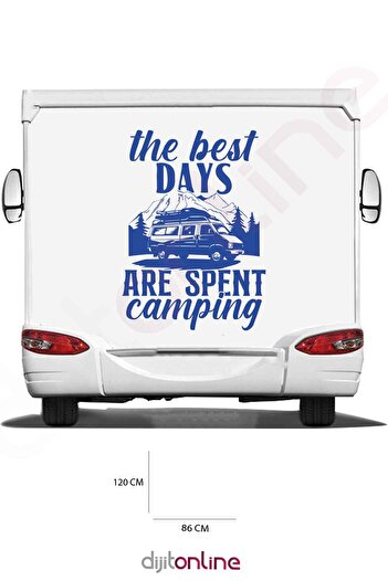 Dijitonline Autocolant Caravan Munte Pădure - Autocolant Caravan Camping - 120x86 Cm