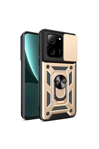 Rivor Xiaomi Mi 13T/13T Pro Kılıf Kamera Korumalı Sürgülü Yüzüklü Darbe Emici Zırhlı Koruyucu Tank Kapak
