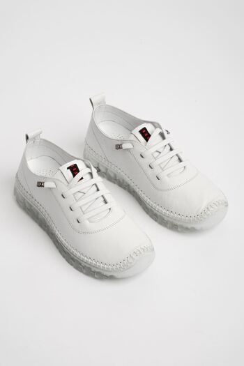 Lal Shoes & Bags Cindy Plain Pantofi de damă din piele naturală - alb
